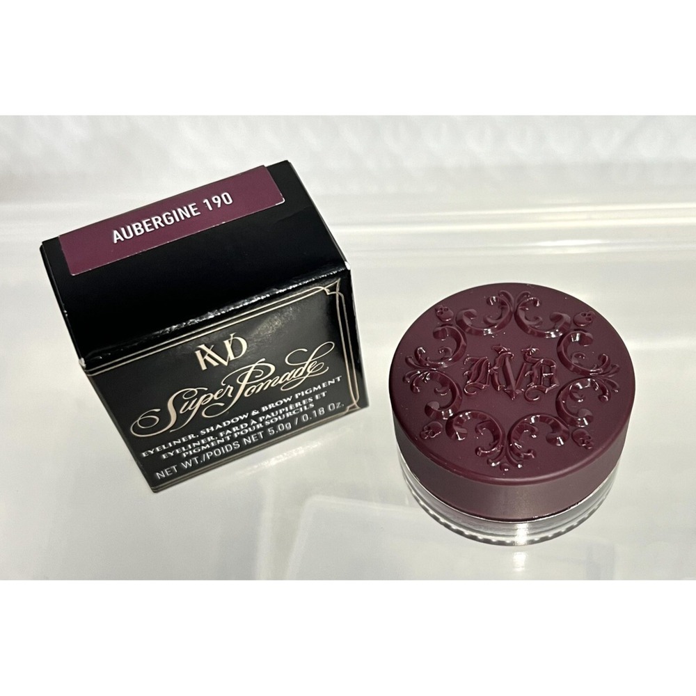 Kat Von D KVD Pomade Eyeliner, Shadow & Brow Pigment "AUBERGINE" deep plum NIB